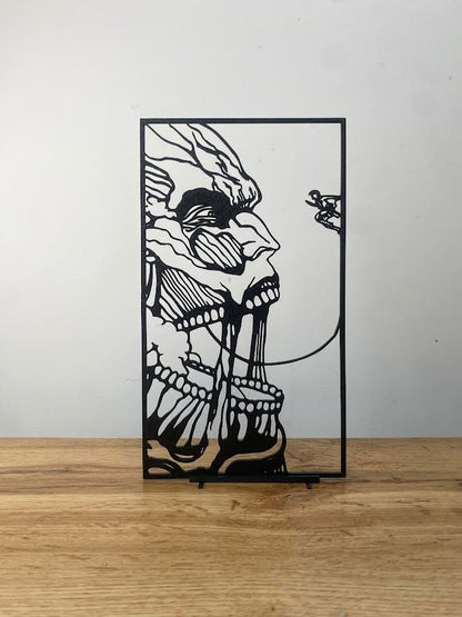 Décoration minimaliste : l’Attaque des titans (SNK) représentant Livaï vs Titan colossal. - GMBT3D